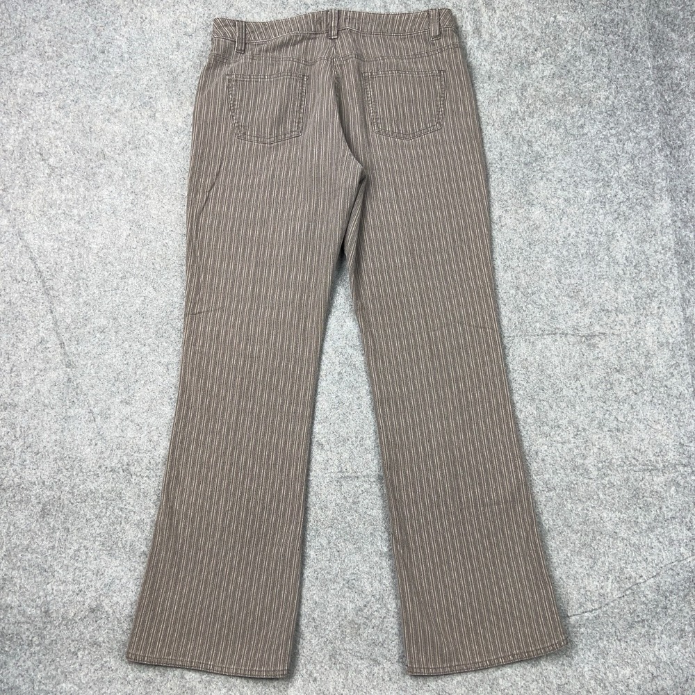 Isabella Bird Pants Women 14 Brown Striped Boot Cut Stretch Cotton Anthropologie - Picture 6 of 11
